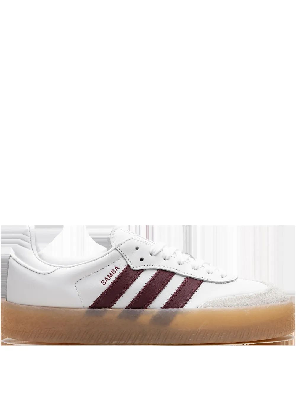 Adidas Originals Womens Samba Leather Low-top Trainers White Shadow Red Offwhit In White