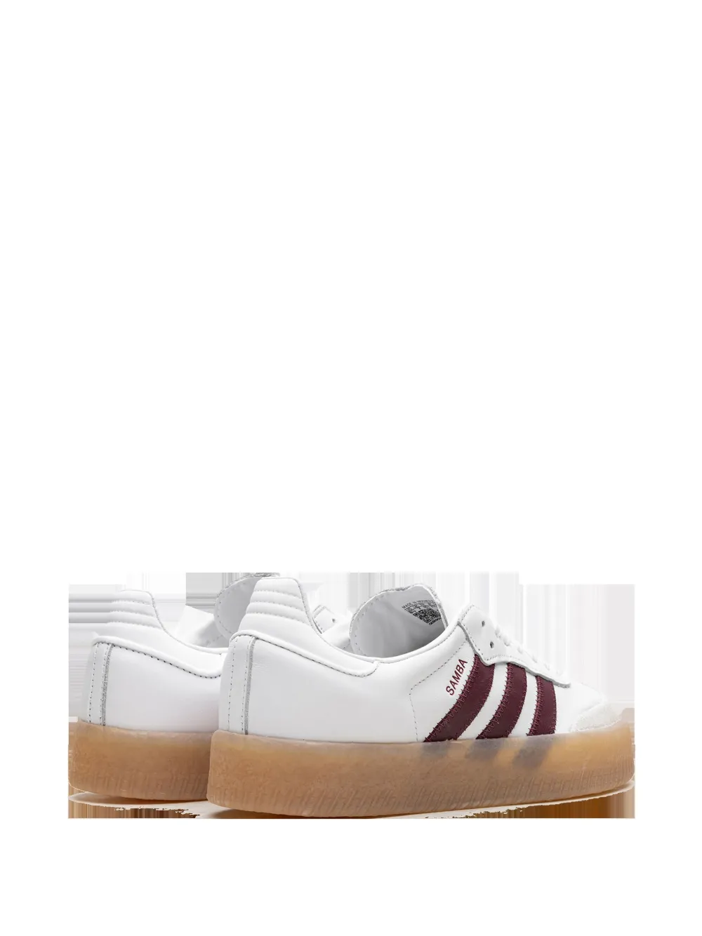 Adidas Originals Womens Samba Leather Low-top Trainers White Shadow Red Offwhit In White