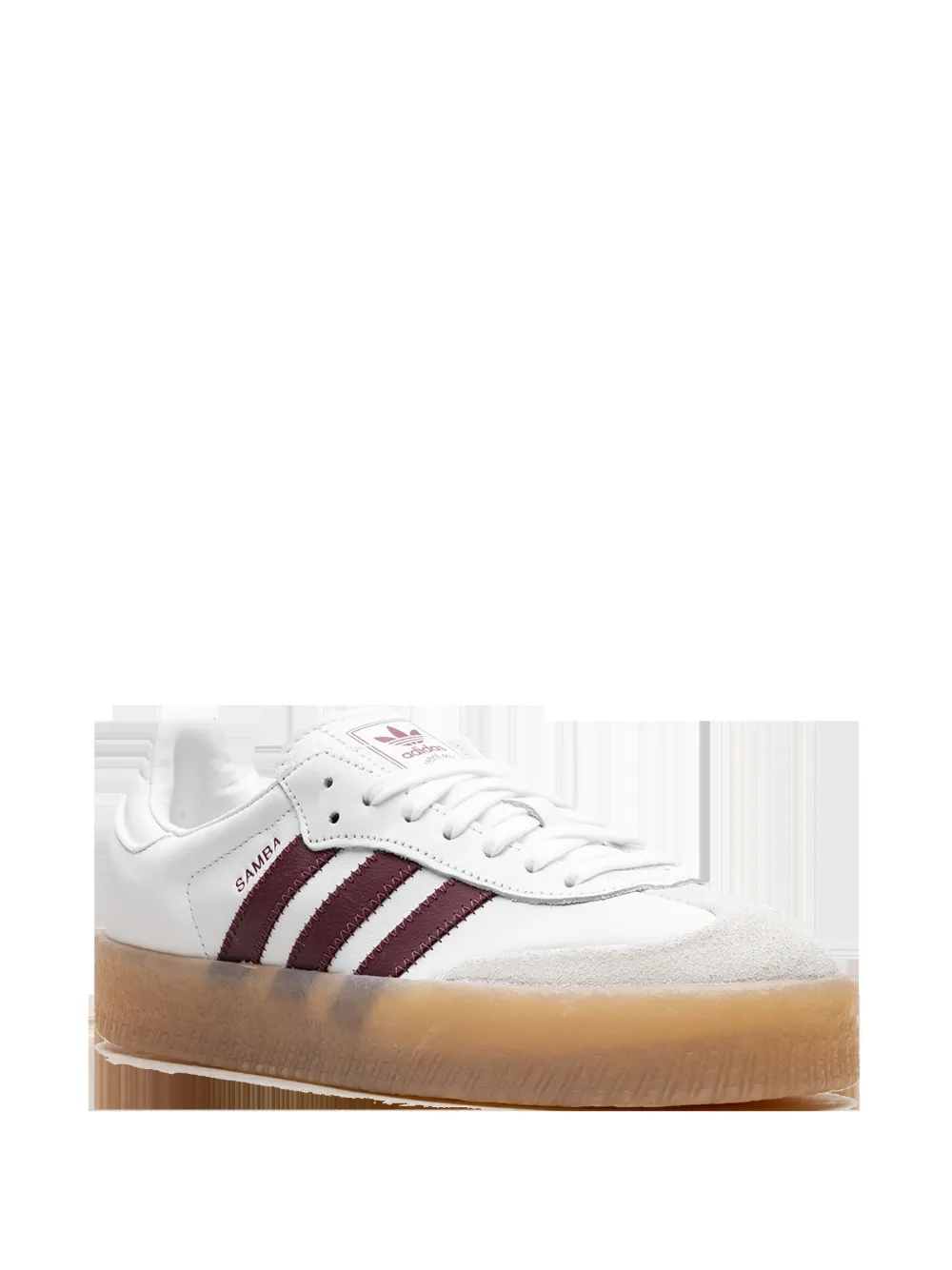 Adidas Originals Womens Samba Leather Low-top Trainers White Shadow Red Offwhit In White