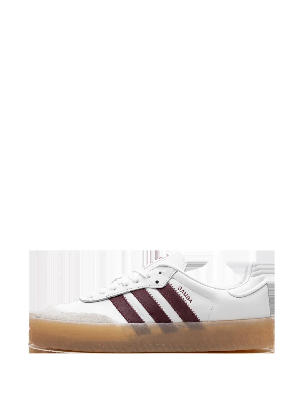 Adidas Originals Womens Samba Leather Low-top Trainers White Shadow Red Offwhit In White