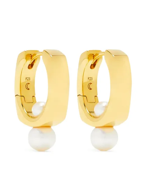 Missoma Button Pearl Square earrings 