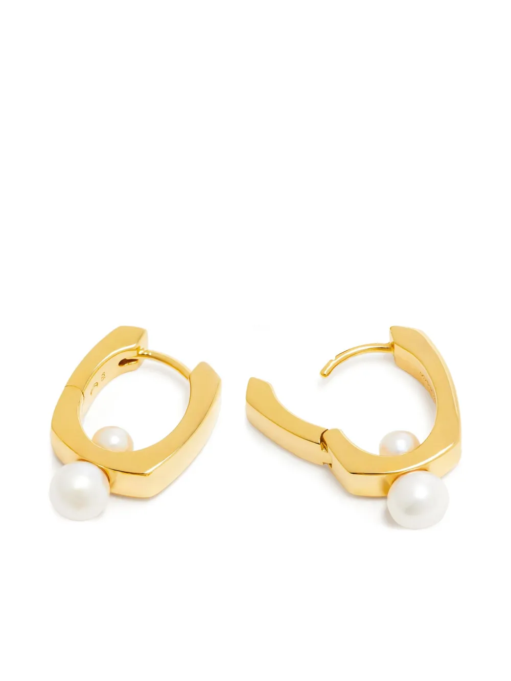 Missoma Button Pearl Square earrings - Goud