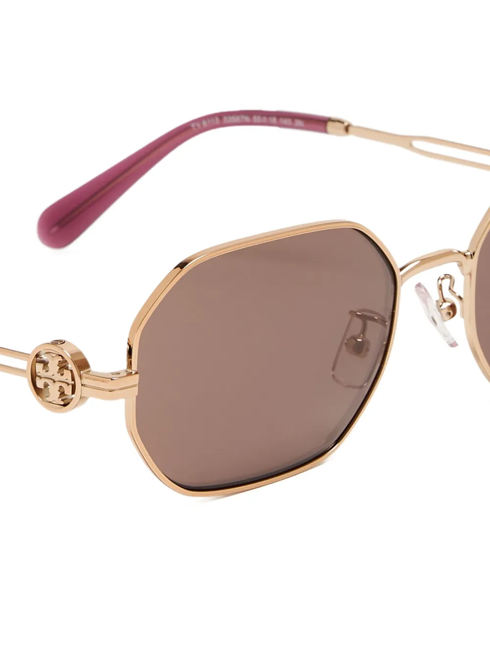 Tory Burch Zonnebril met achthoekig montuur Roze