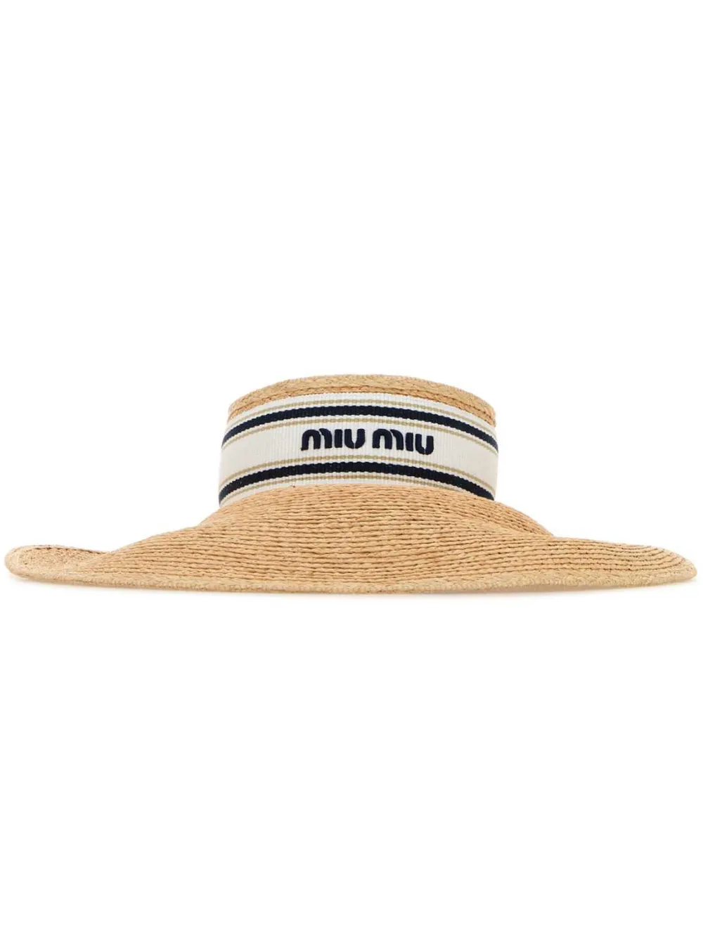 Miu Raffia zonnehoed Beige