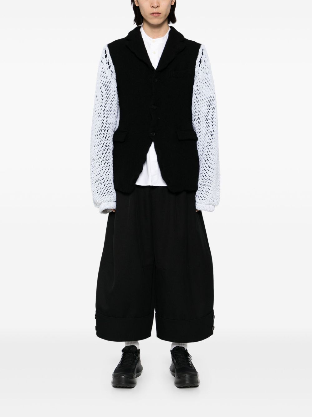 Comme des Garçons Homme Plus Blazer met gebreide mouwen - Zwart