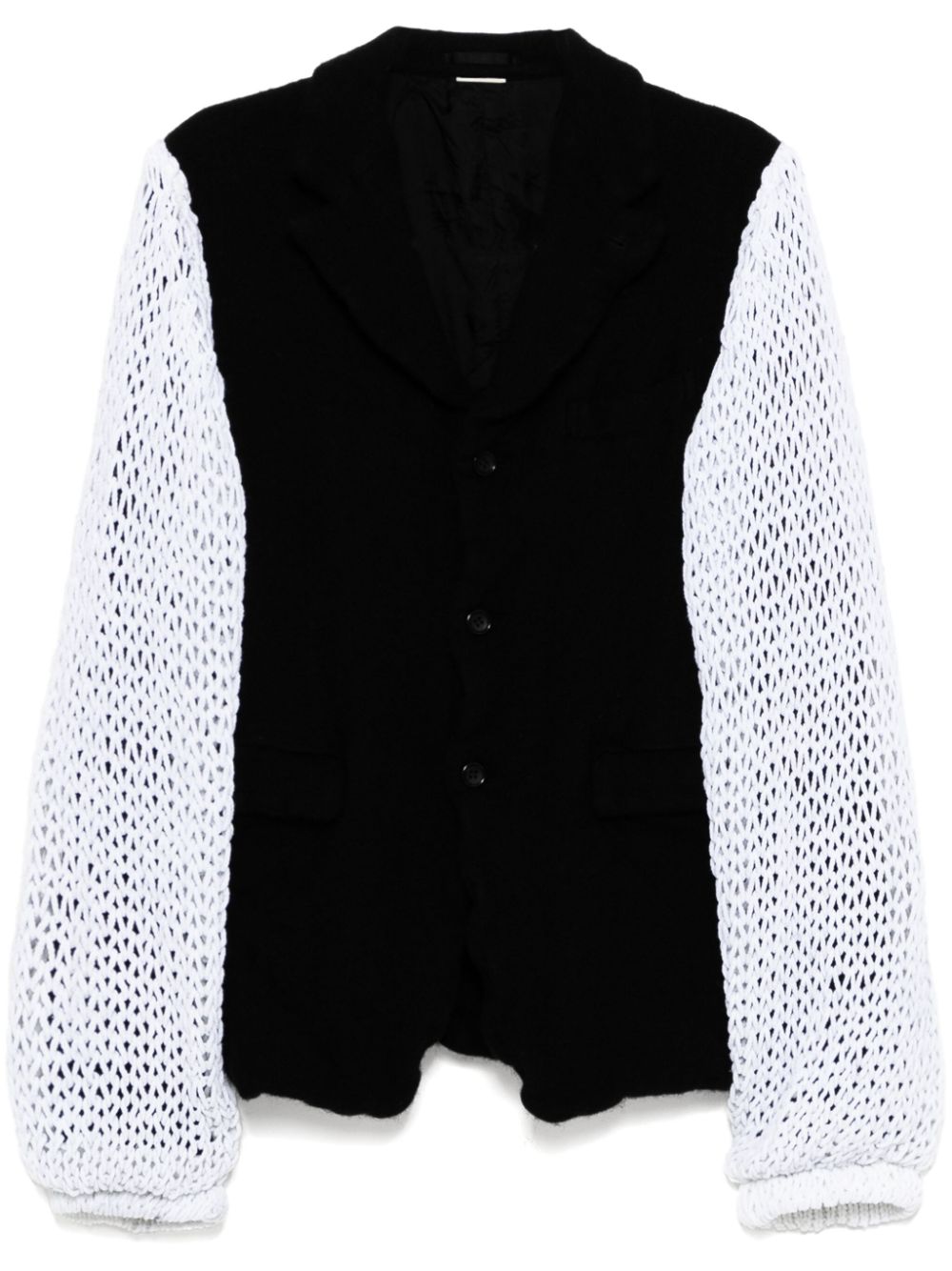 knitted sleeves blazer