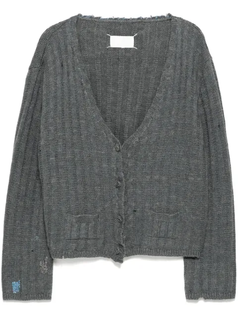 Maison Margiela cárdigan con efecto envejecido