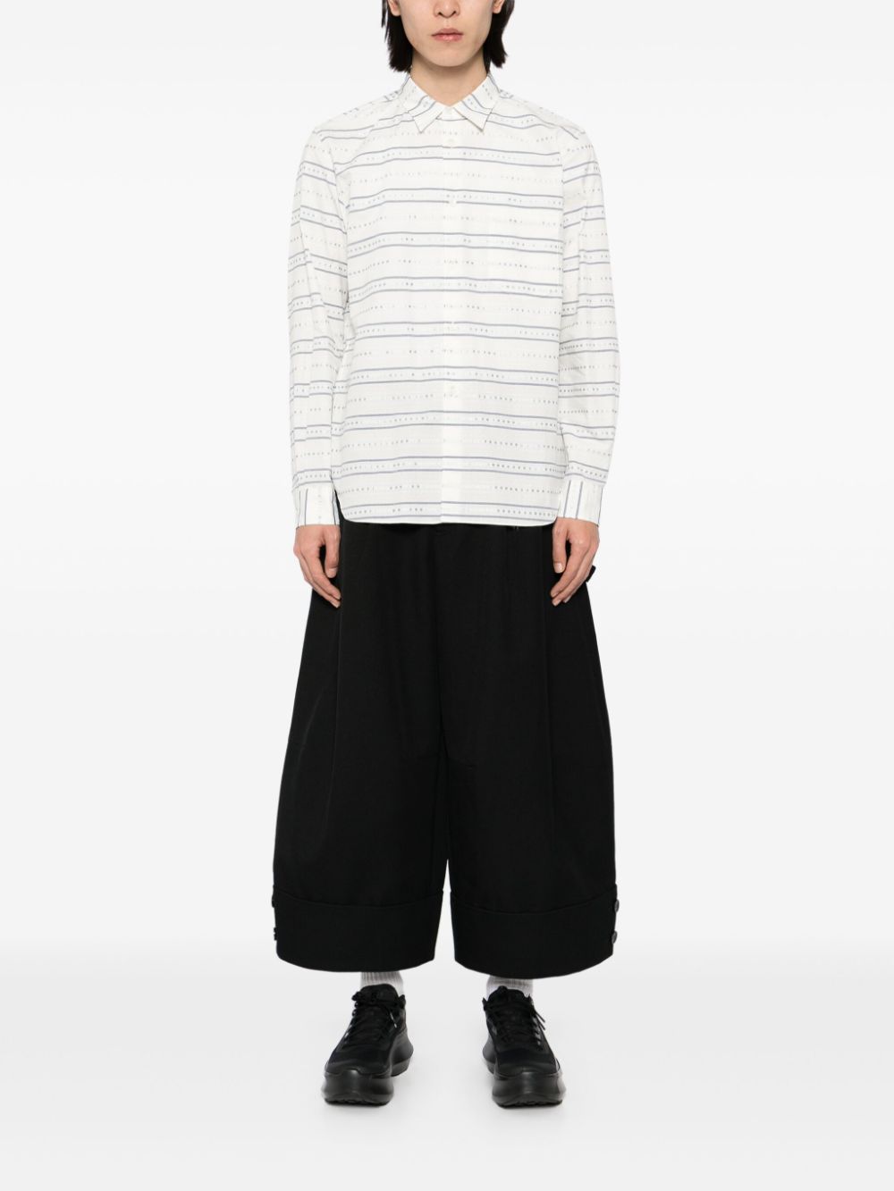 Comme des Garçons Homme Plus Overhemd met patroon - Wit