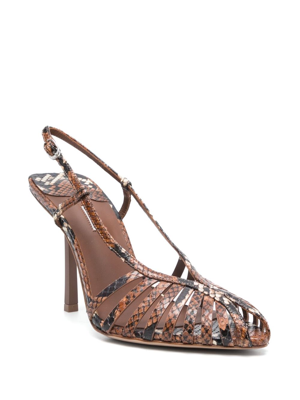 Le Silla 100mm Cage slingback pumps Brown