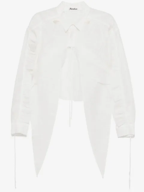 midorikawa blusa con bordes sin rematar