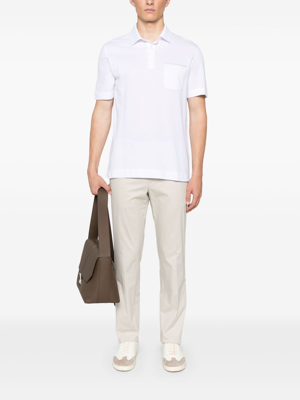 Zegna Katoenen poloshirt - Wit