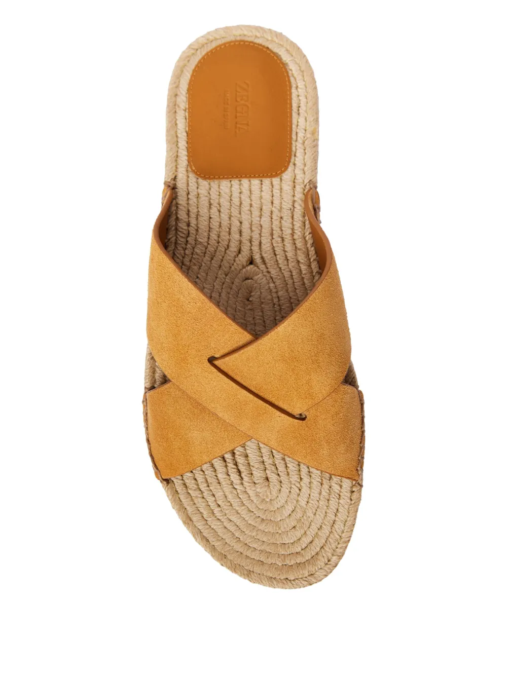 Zegna cross-strap espadrille sandals Brown