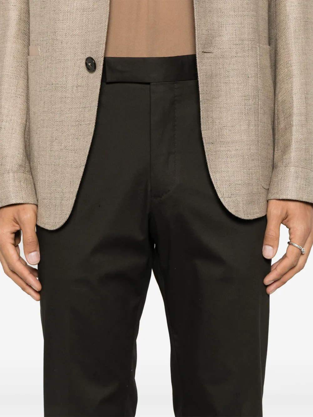 Zegna Chino met toelopende pijpen Bruin
