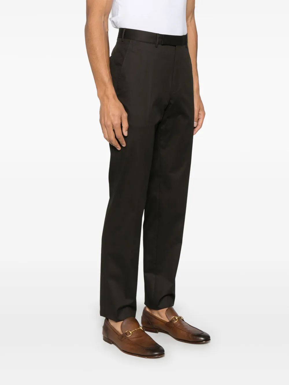Zegna Chino met toelopende pijpen Bruin