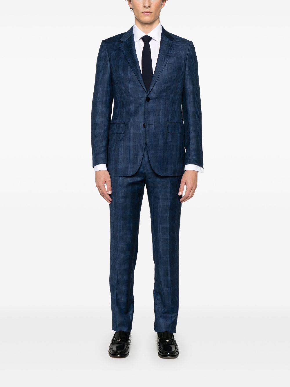 Zegna checked suit - Blue