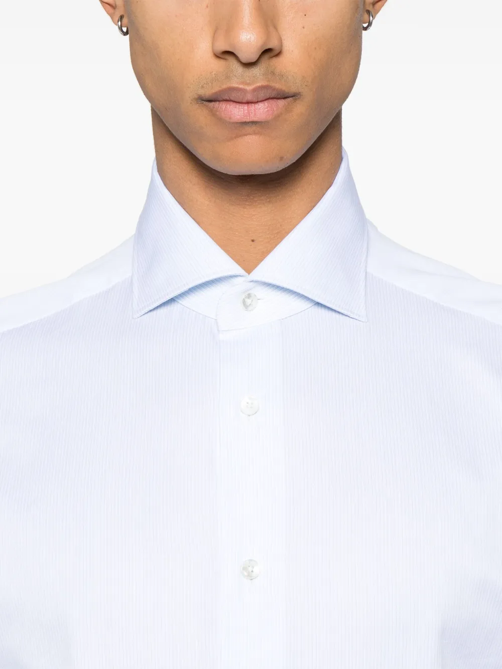 Zegna Gestreept overhemd Blauw