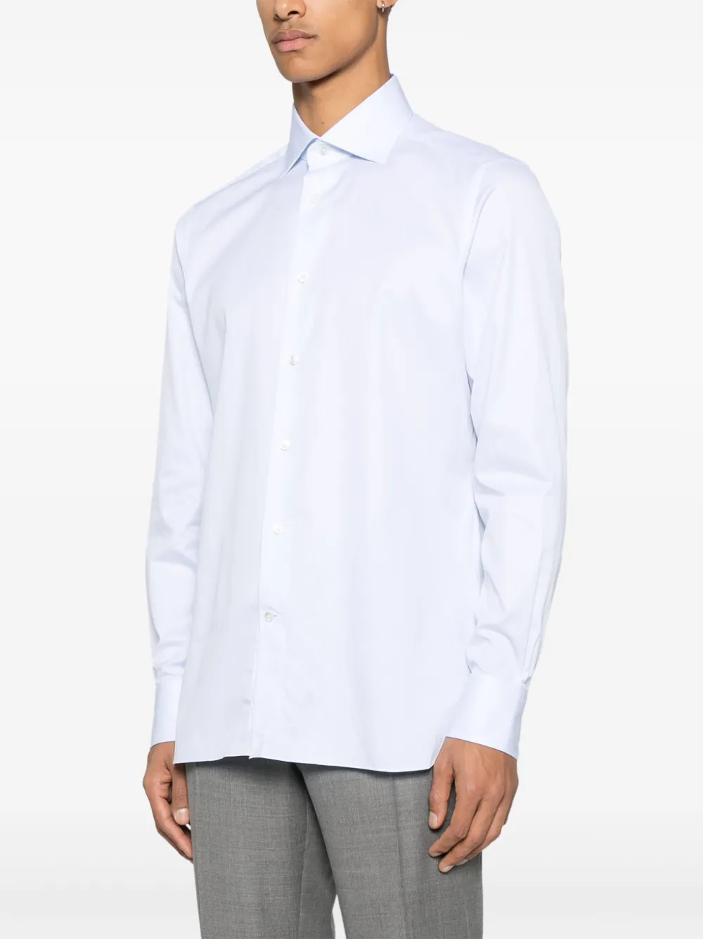 Zegna Gestreept overhemd Blauw
