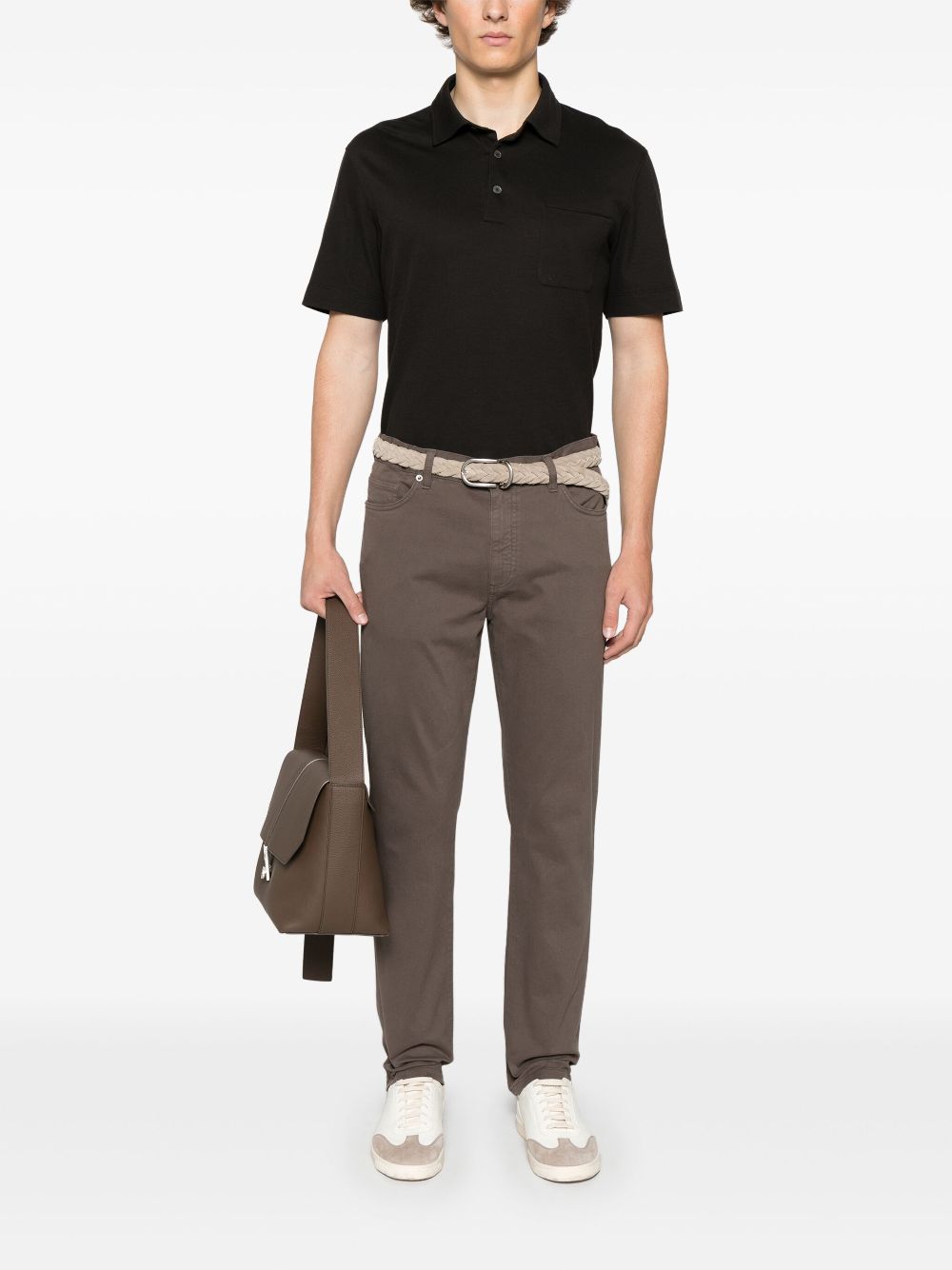 Zegna Katoenen poloshirt - Bruin