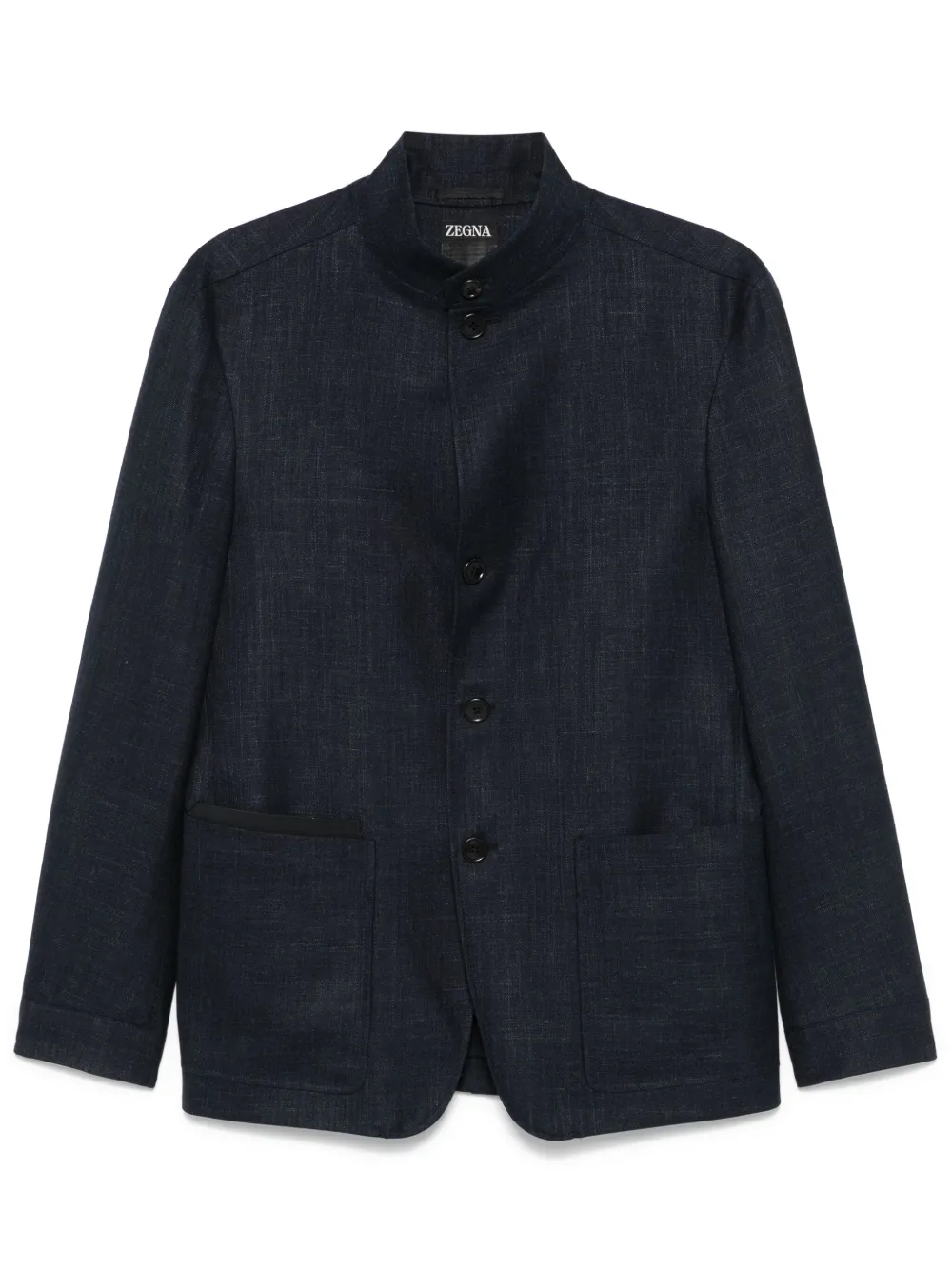 Zegna Jack met slub textuur Blauw