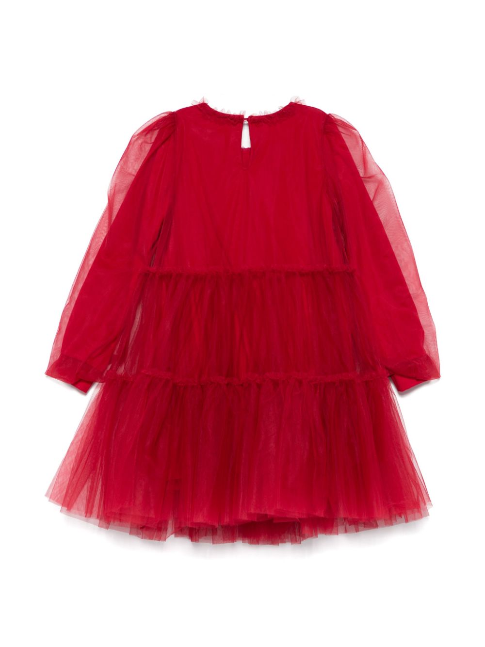 Monnalisa tulle tiered dress - Rood