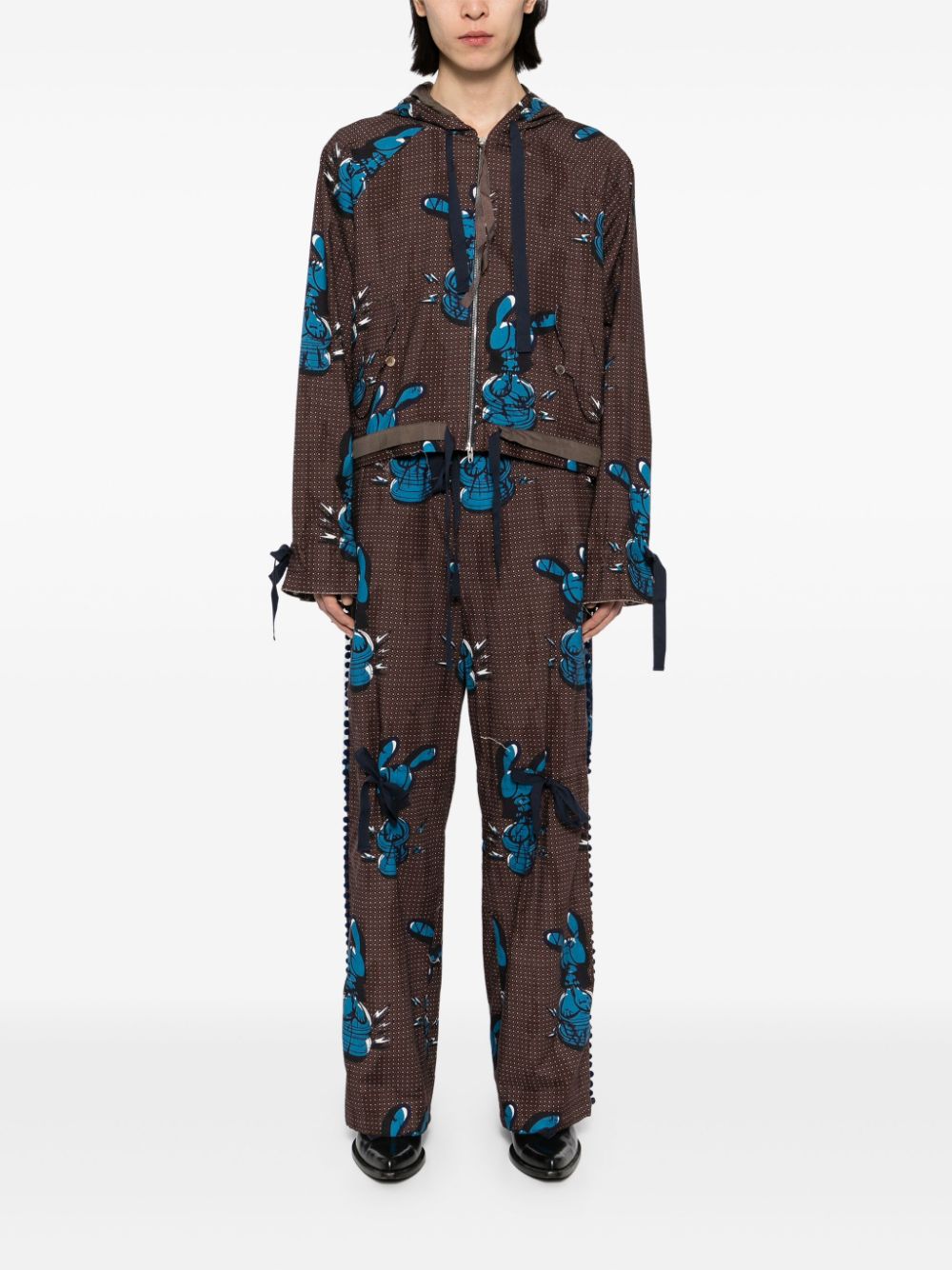 midorikawa Broek met print - Bruin