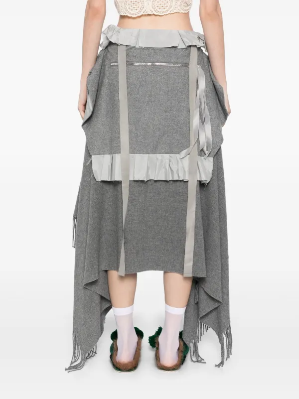 Midorikawa Raw Edge Skirt | Grey | FARFETCH