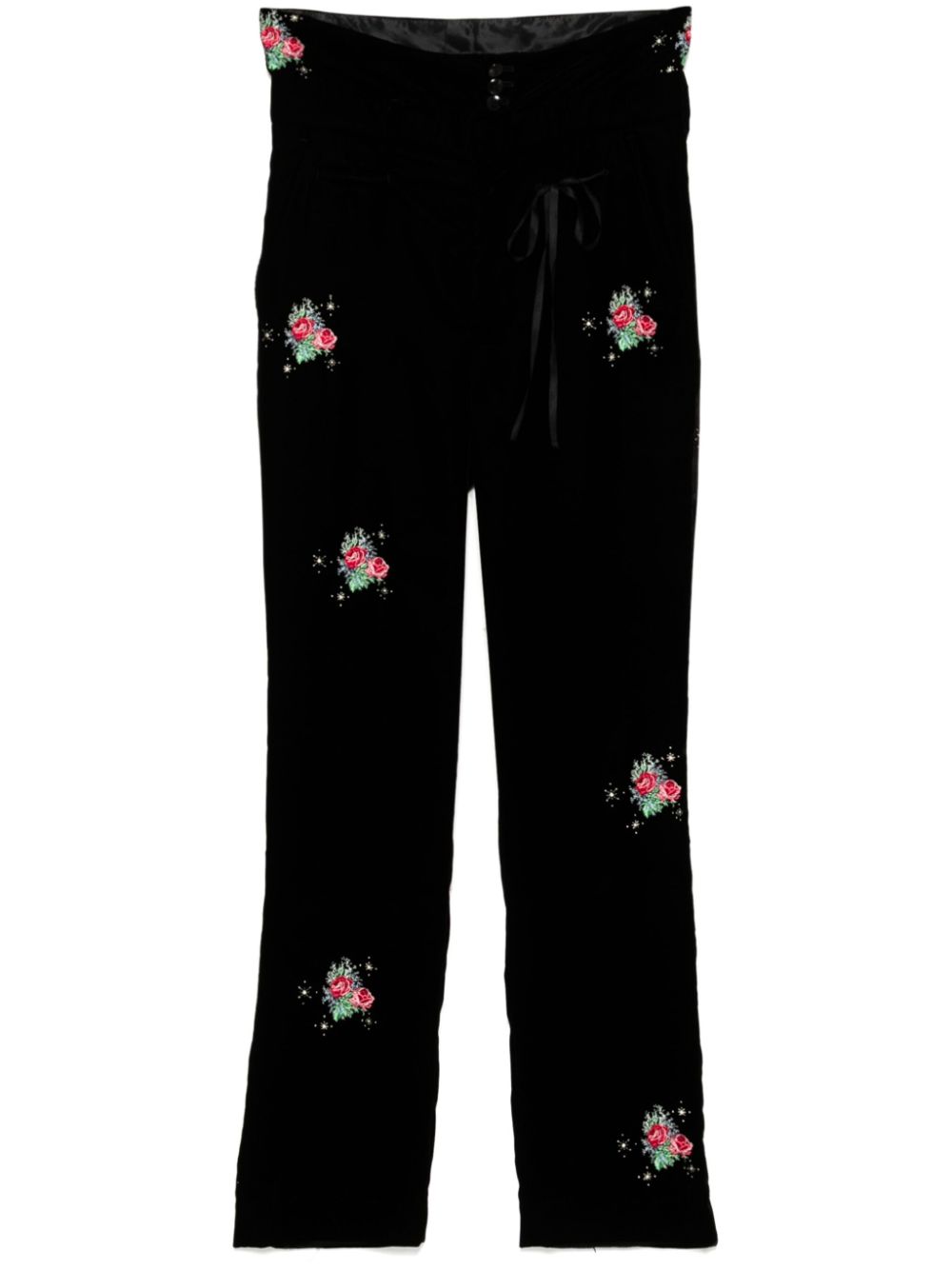 embroidered floral trouser