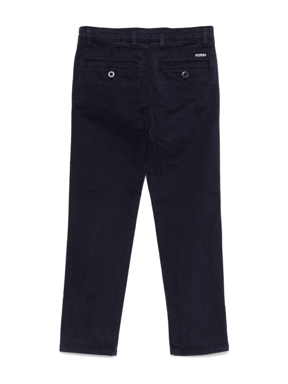 guess kids logo-embroidered chinos - Blauw