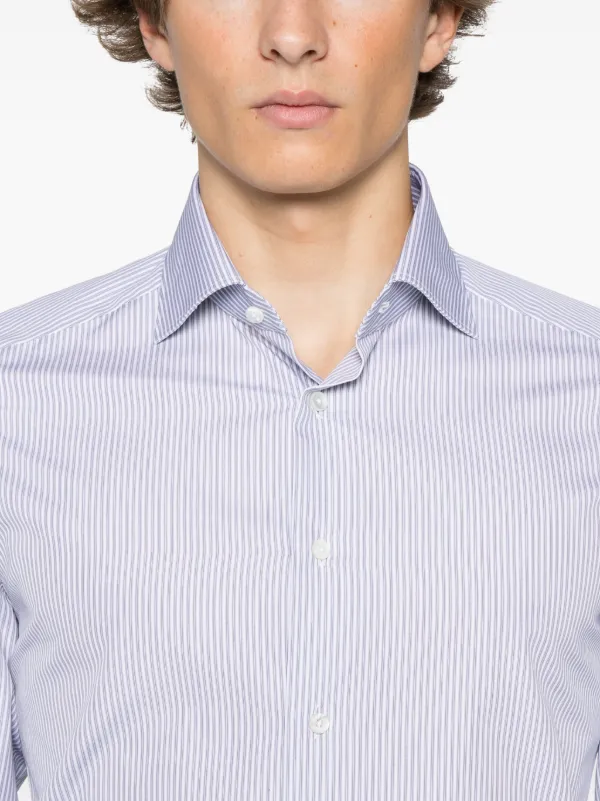 Zegna ストライプ シャツ | ブルー | FARFETCH JP