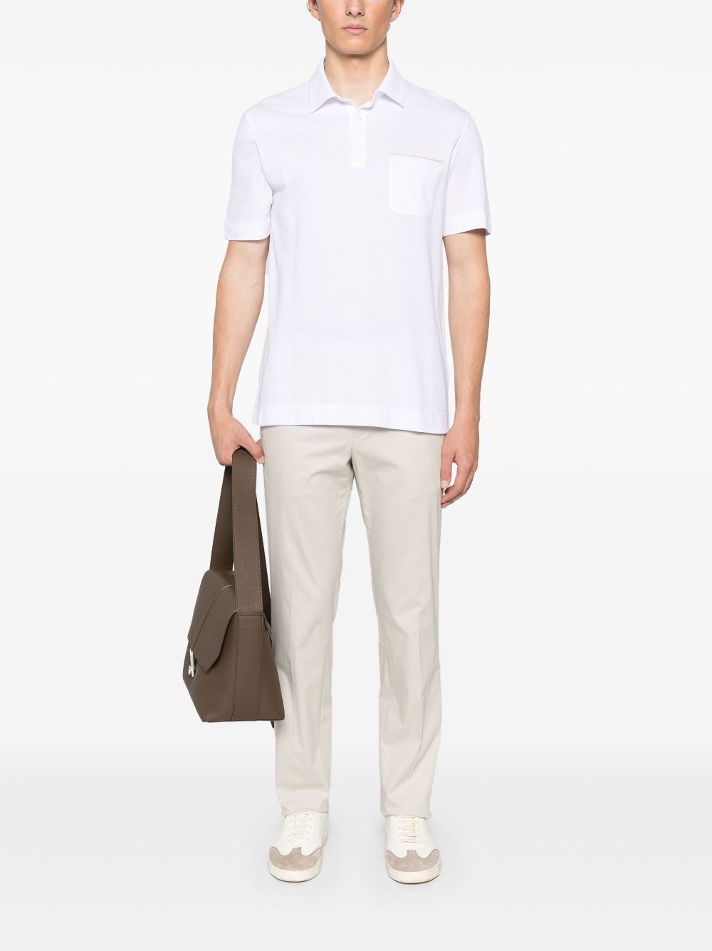 Zegna Chino met toelopende pijpen - Beige