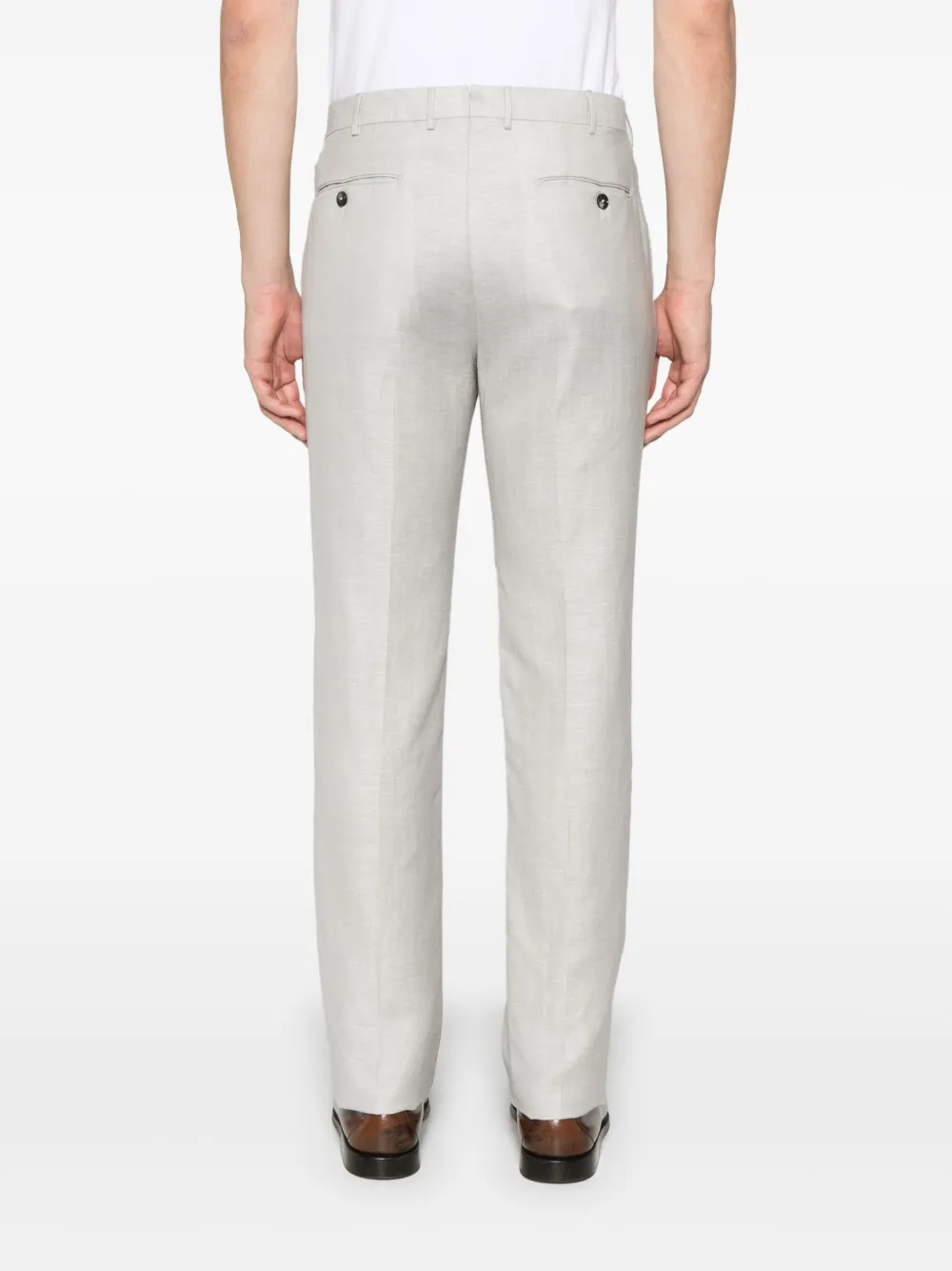 Shop Zegna Tailored Trousers In Grey