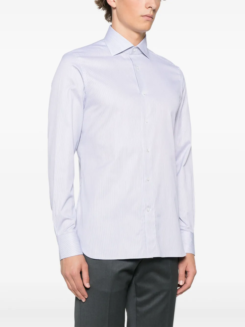 Zegna Gestreept overhemd Wit