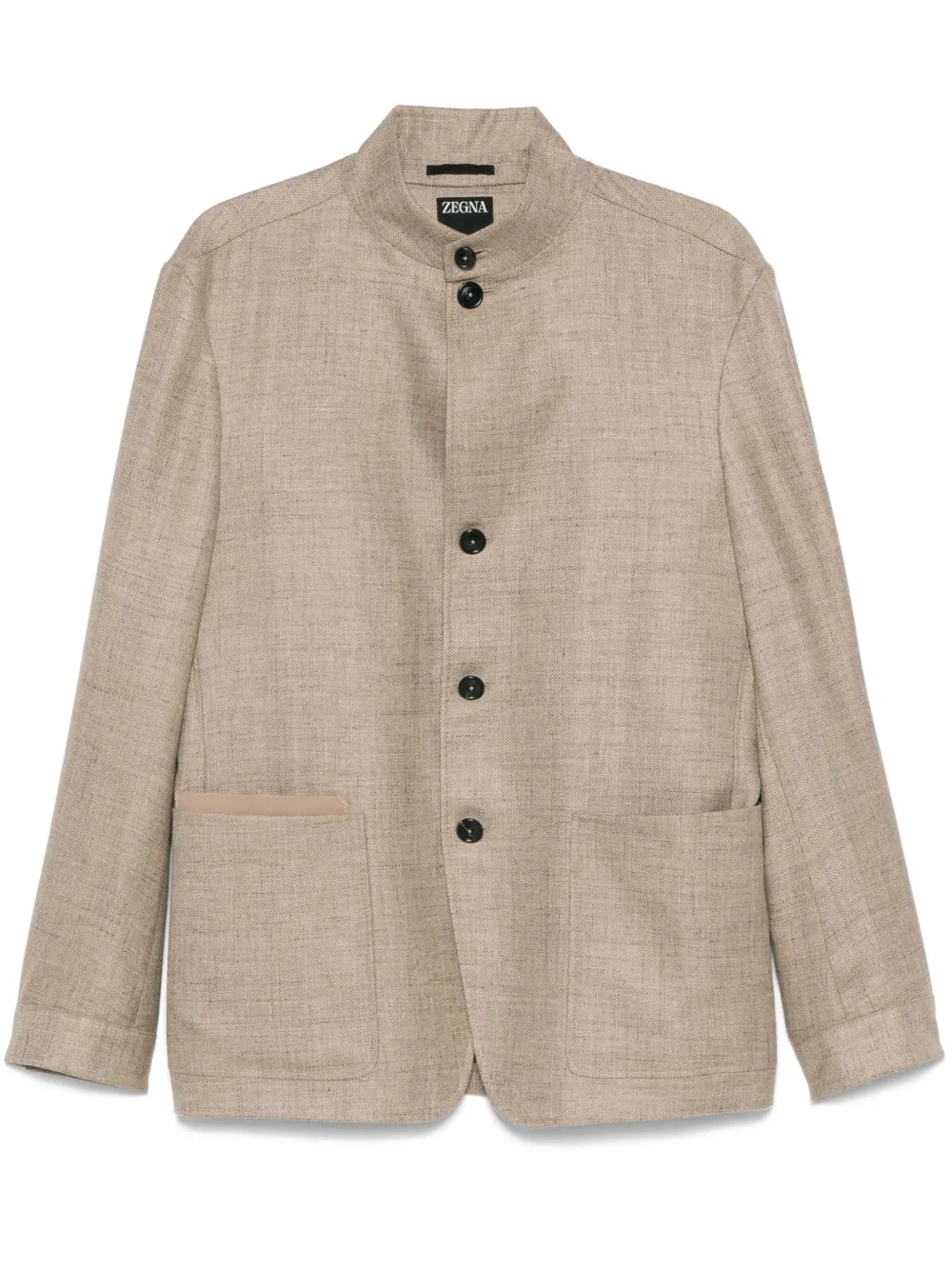 Zegna Blazer met slub textuur Beige