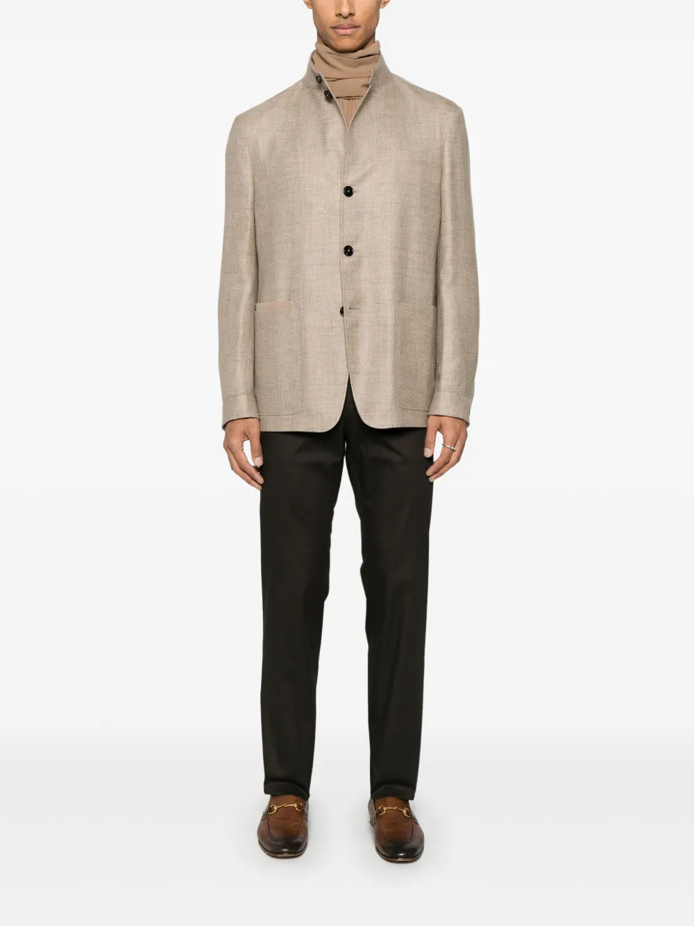 Zegna slub-texture blazer - Beige