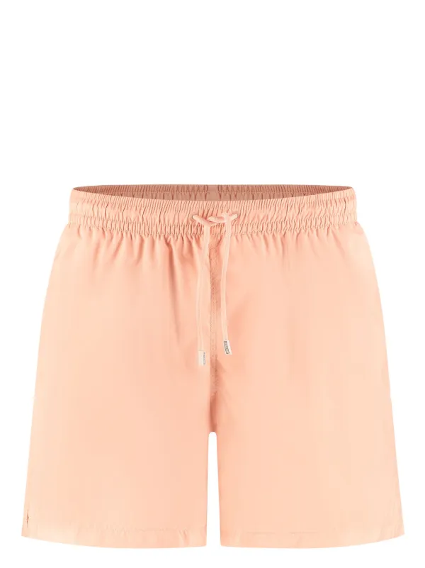 Fedeli Logo-patch Swim Shorts in Orange