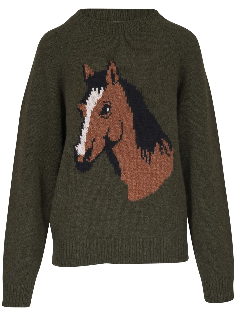 The Elder Statesman Sweater met print Groen