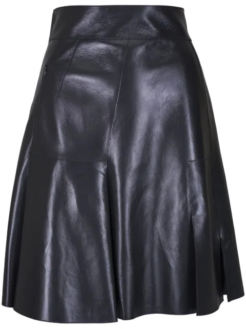 Akris leather midi skirt