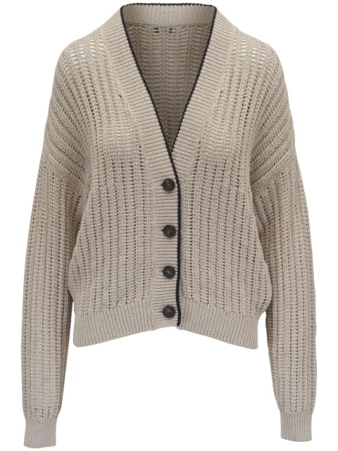 Brunello Cucinelli contrast-trim cardigan
