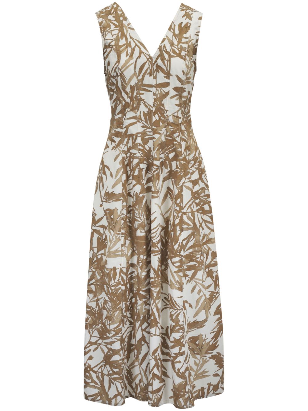 Herbarium-print midi dress