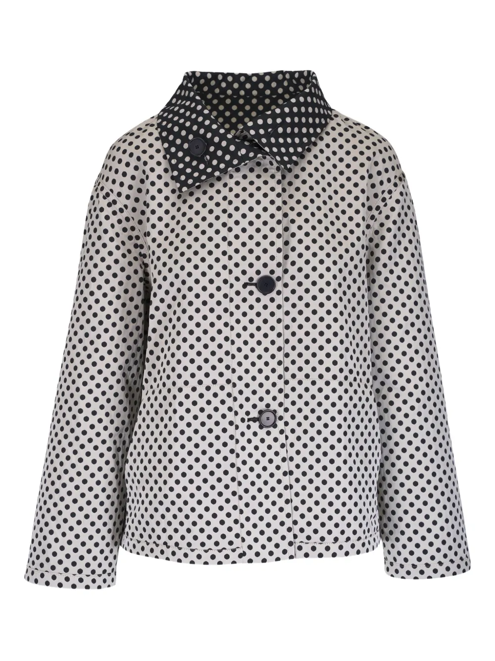 Akris Punto Omkeerbaar button-up jack met stippen Zwart