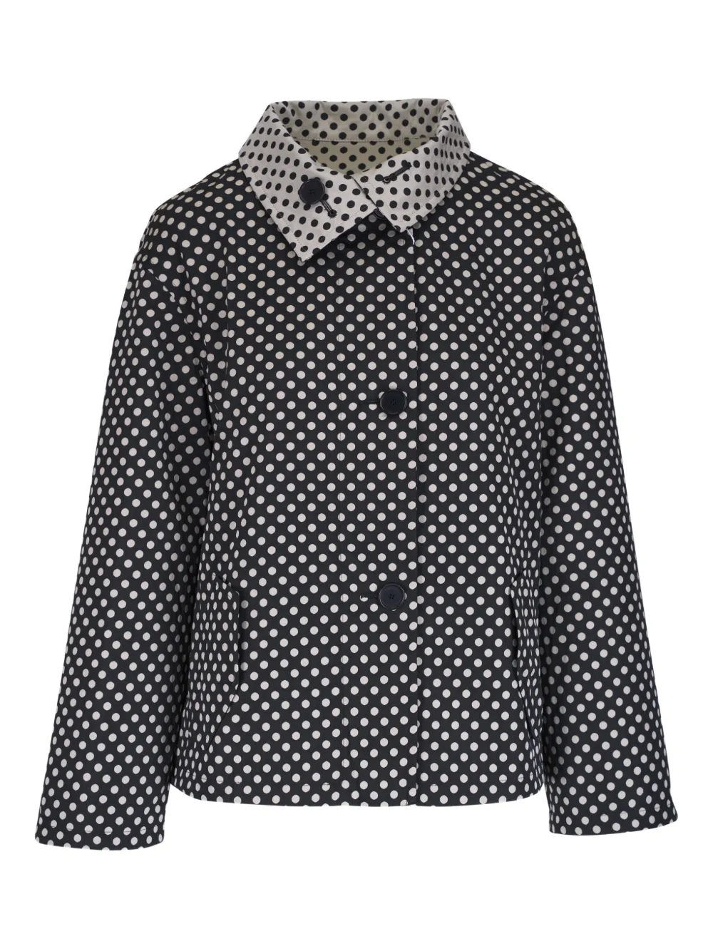 Akris Punto polka-dot button-up reversible jacket | Black | Image 1