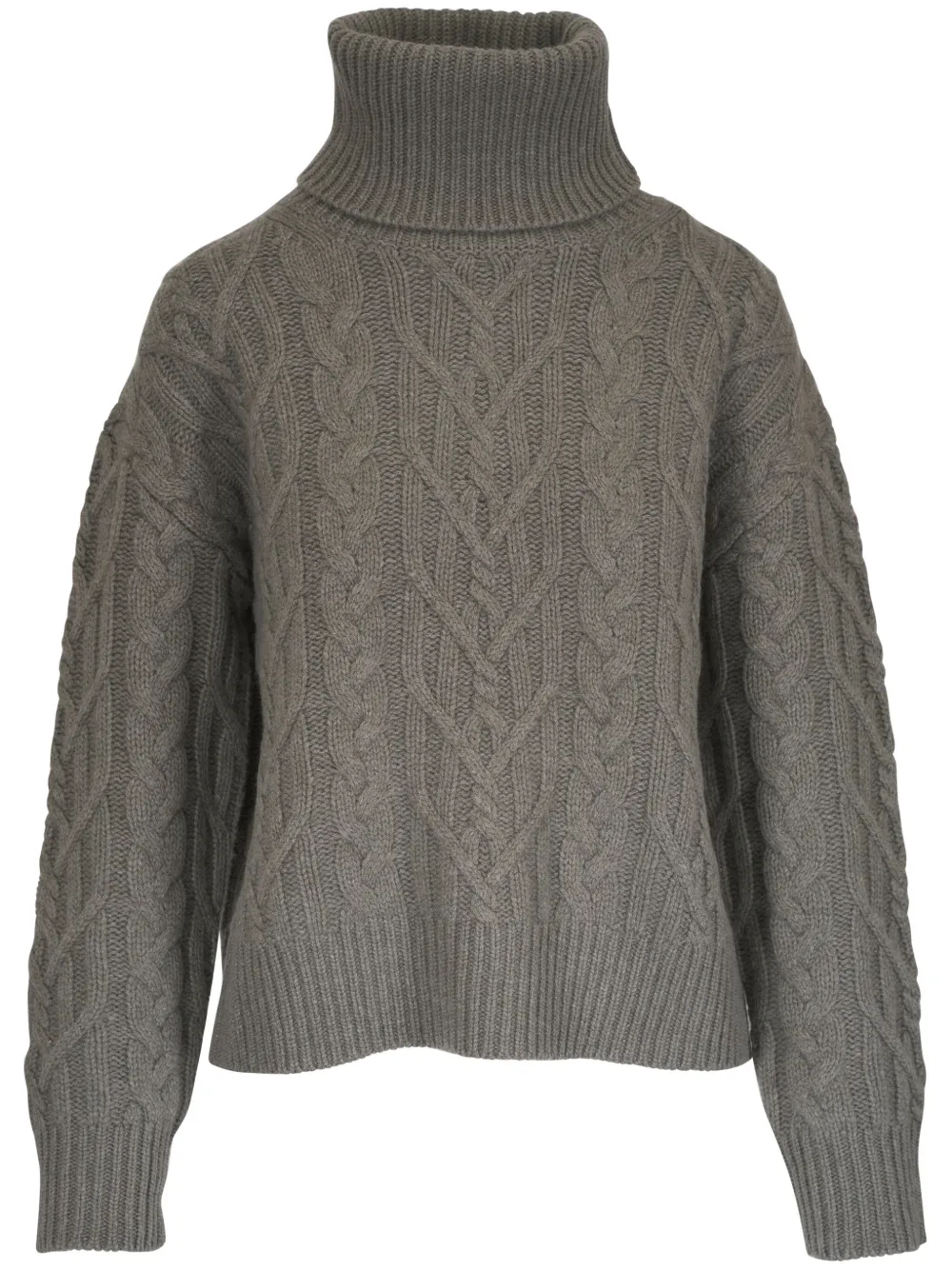 Shop Nili Lotan Cable-knit Cashmere Sweater In Grün