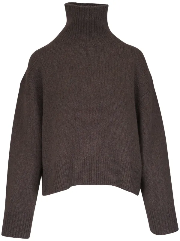 Nili Lotan Funnel-neck Sweater in Brown