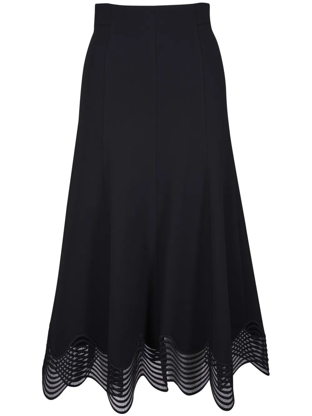 lace-hem midi skirt