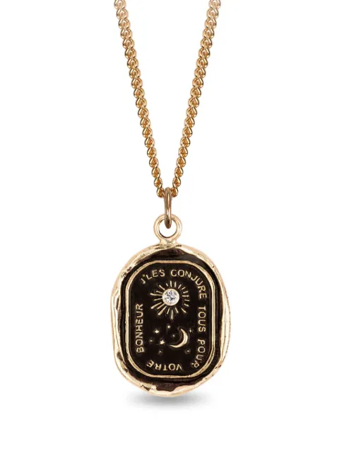 Pyrrha collar Everything For You Talisman en oro amarillo de 14kt con dije de diamante