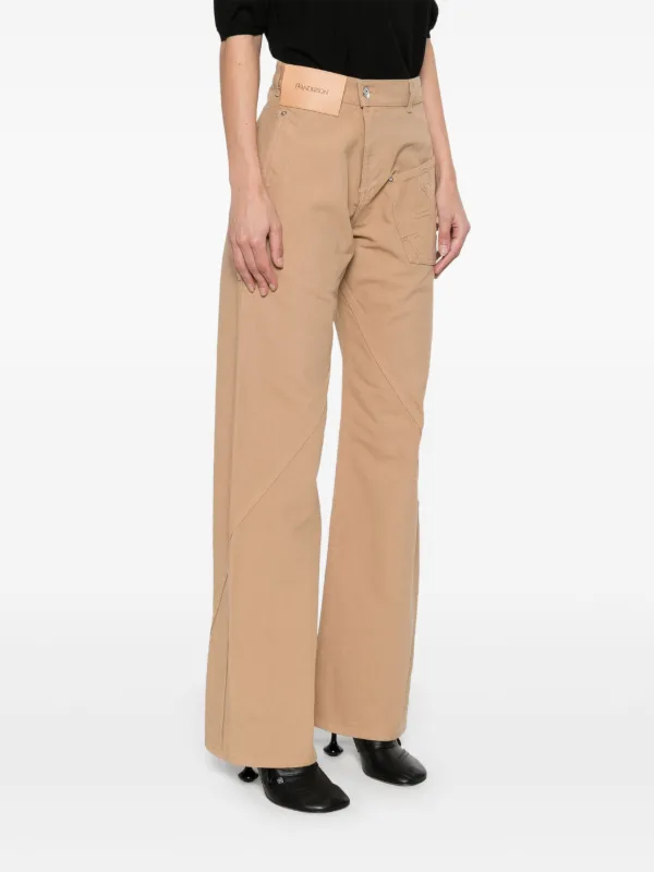 パンツ JW ANDERSON Woman Pants Beige TR0394PG1684 132 JW Anderson fold-over wide-leg Trousers | Neutrals | FARFETCH