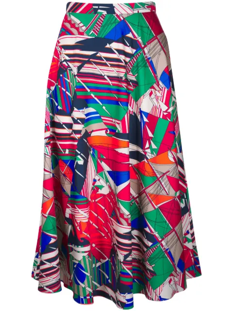 Akris Punto falda midi con estampado Sea Clipper