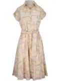 Kiton geometric-print dress - Neutrals
