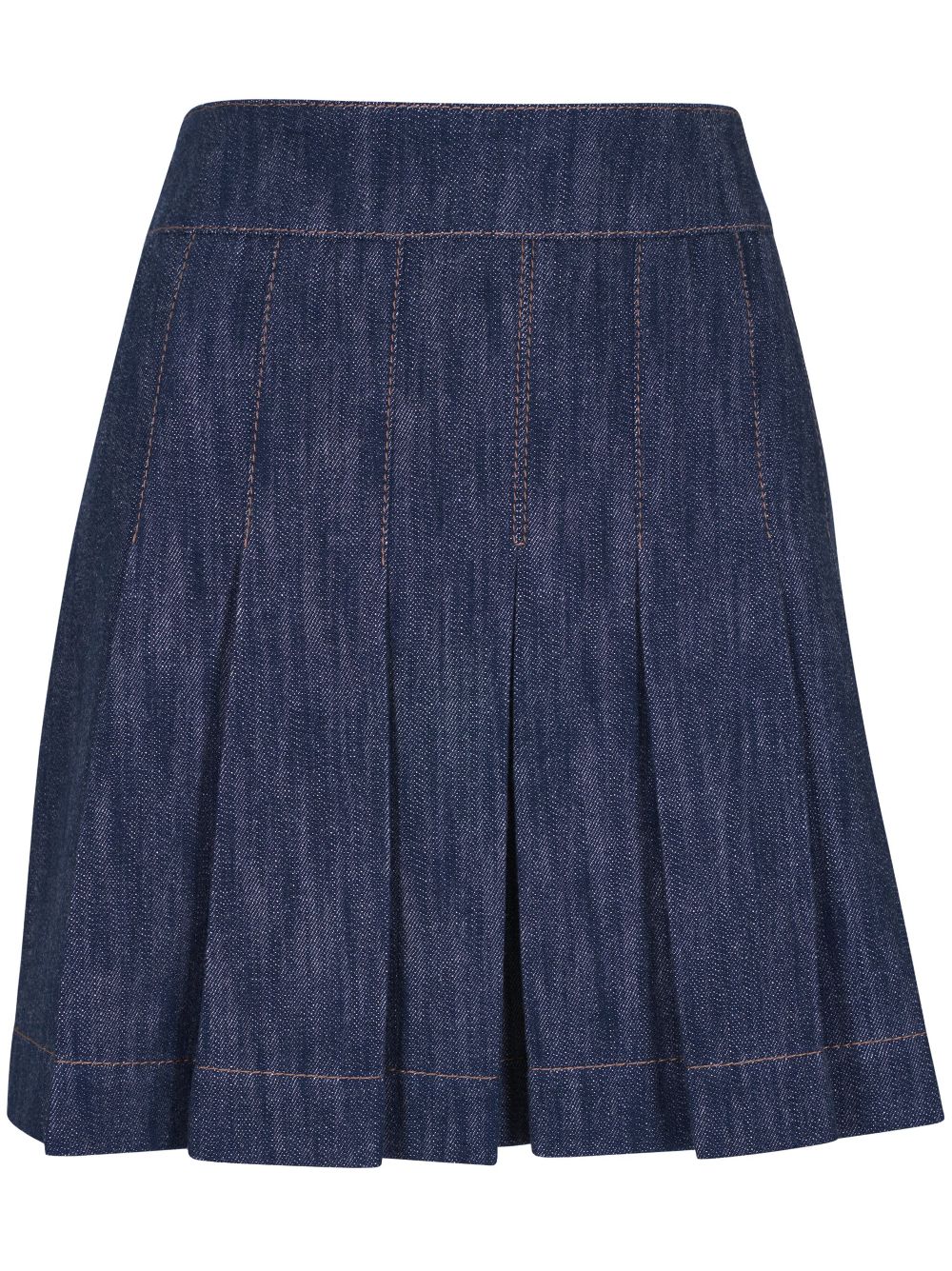 denim pleated skirt