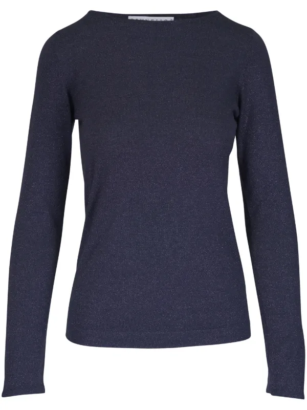 Brunello Cucinelli Sparkling Cashmere and Silk Lightweight Sweater in Blue